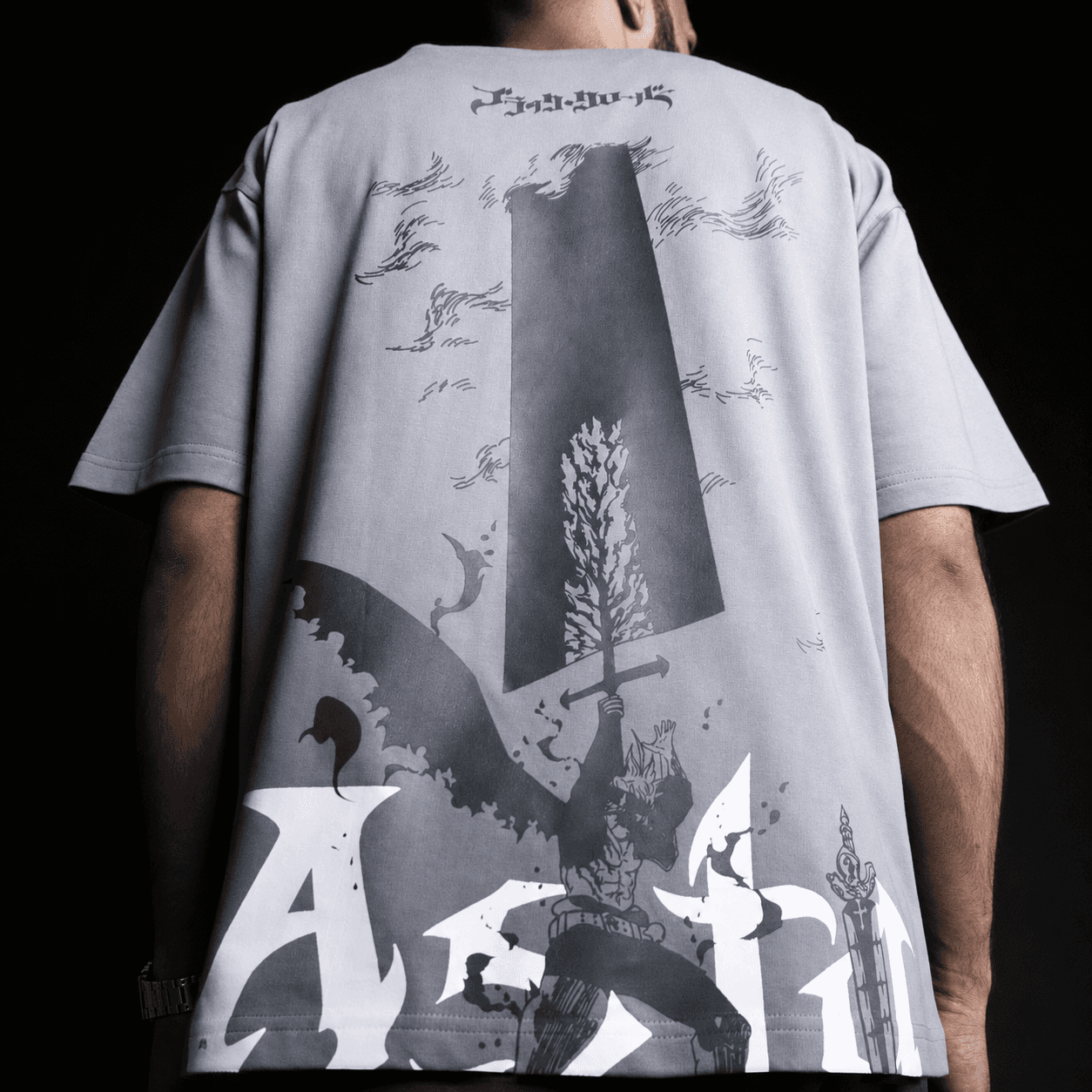 Black Clover Tee — Black Clover, 220 GSM ring-spun cotton · ribbed collar