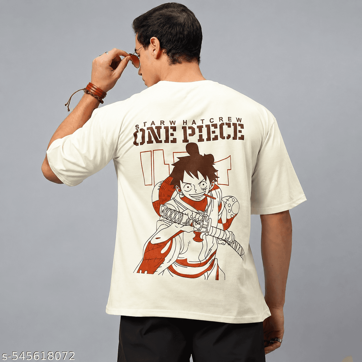 Luffy Tee — One Piece, 220 GSM ring-spun cotton · ribbed collar